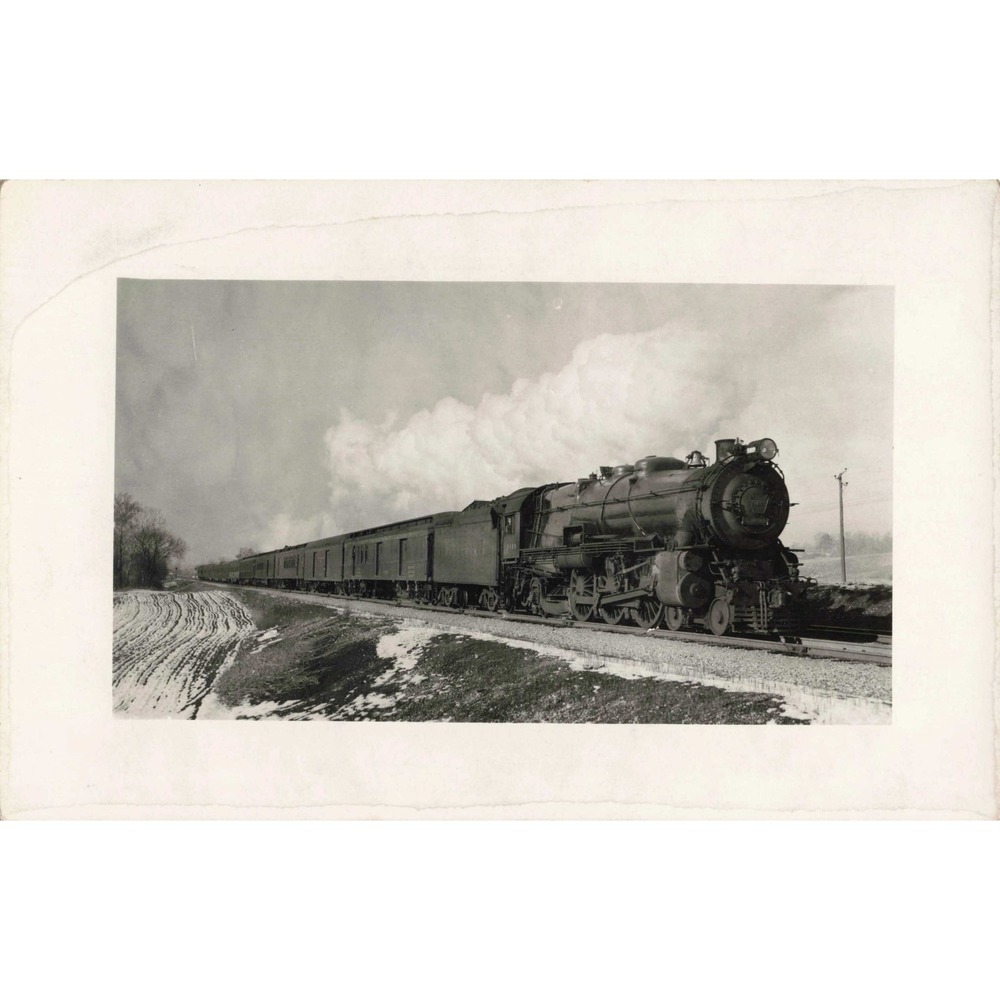 RPPC Steam Locomotive Train East St Louis Illinois R.J. Foster Real Photo - Picture 1 of 2